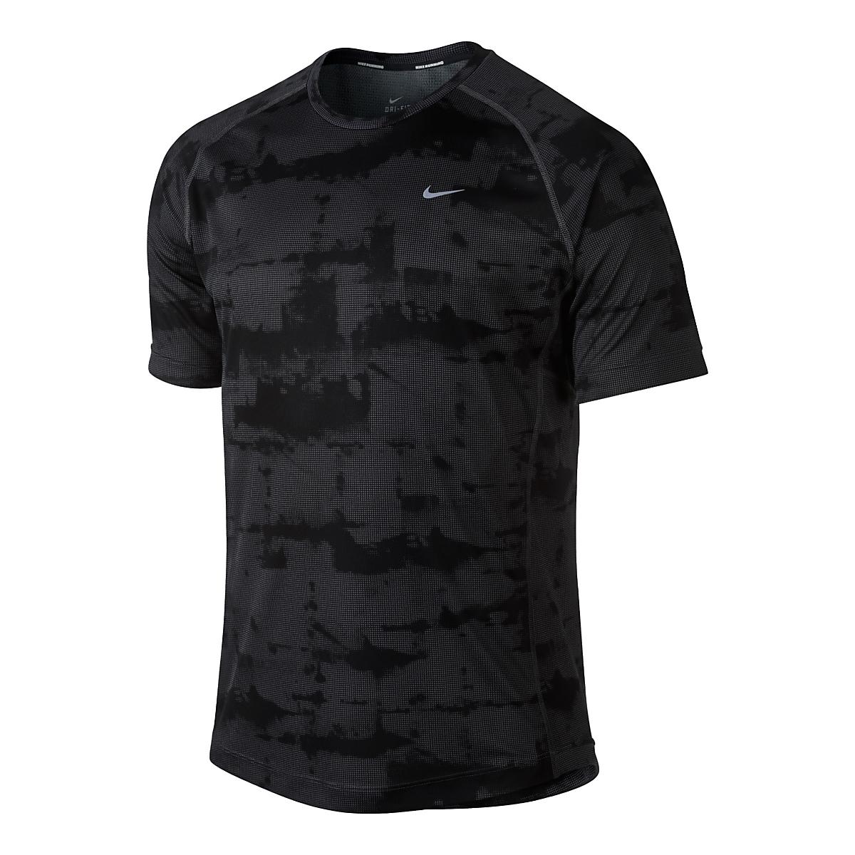 Mens Nike Miler Graphic Short Sleeve Technical Tops at Road Runner Sports