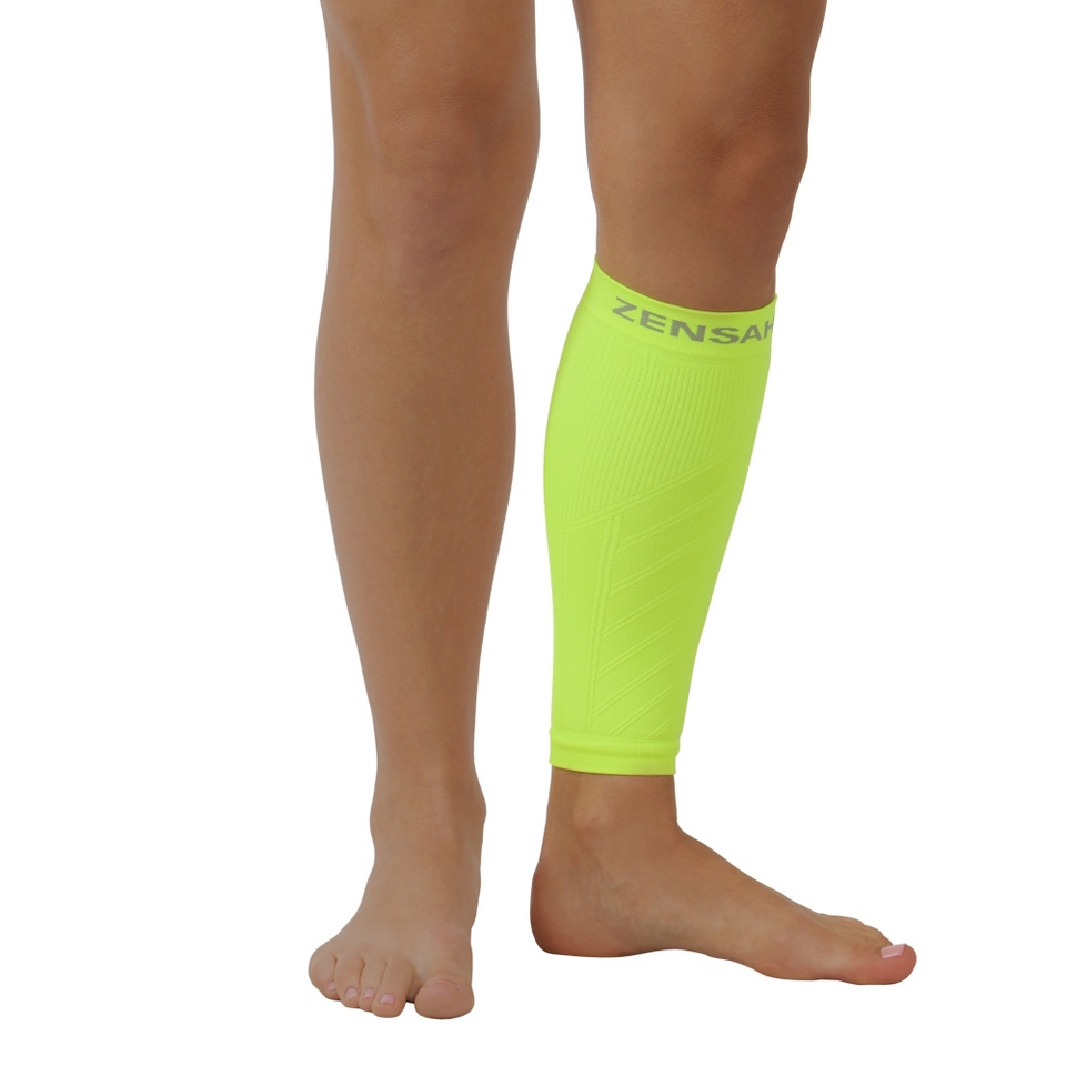 Zensah Shin Calf Support Sleeve Neon Yellow s M